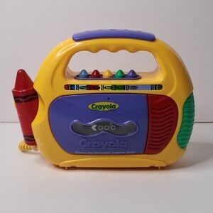 VTG 1998 Crayola Sing-A-Long Recordable Cassette Player Yellow 543.994 Mic AS IS
